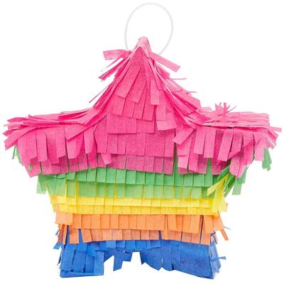 3 Mini Rainbow Star Pinatas for Kids Birthday Party Cinco De Mayo Craft