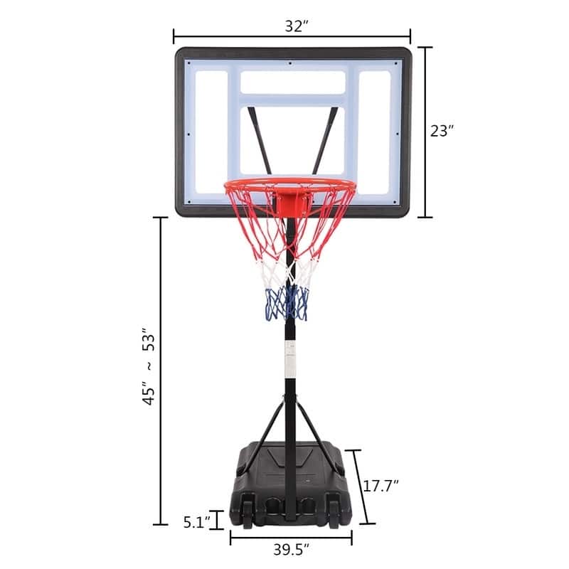 Movable Swimming Pool Basketball Stand For 7# Ball