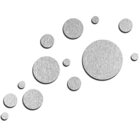 NAY 'Floating Silver' 66in x 50in Circles on Aluminum Composite