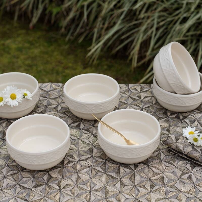 Manhattan Comfort Mendi 12 Large Dinner Soup 16.91 oz. Bowls