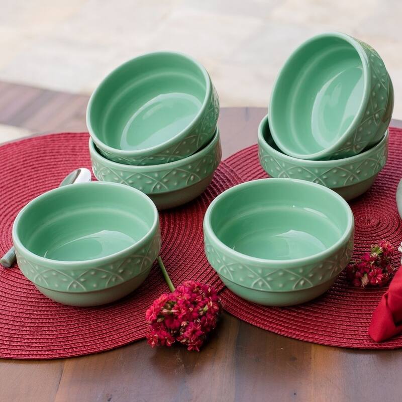 Manhattan Comfort Mendi 12 Large Dinner Soup 16.91 oz. Bowls