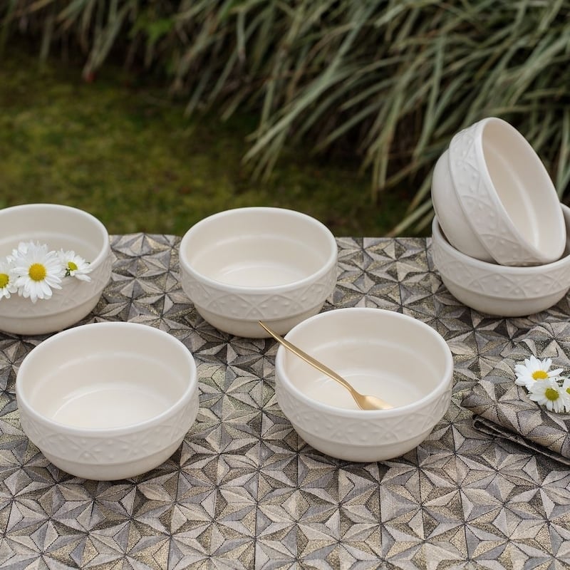 Manhattan Comfort Mendi 6 Large Dinner Soup 16.91 oz. Bowls