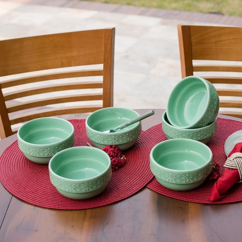 Manhattan Comfort Mendi 6 Large Dinner Soup 16.91 oz. Bowls