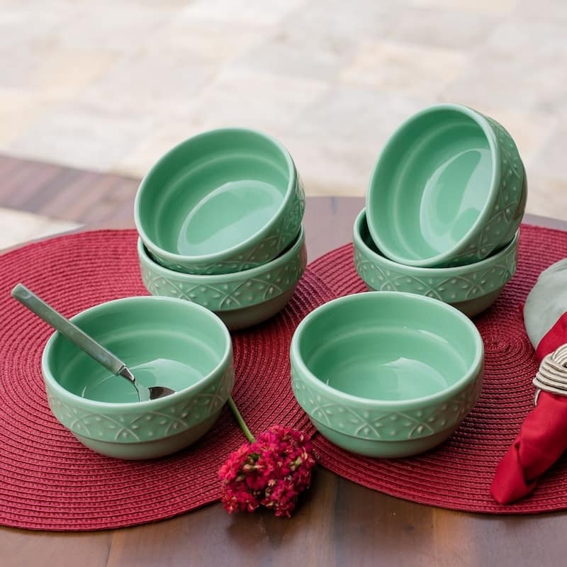 Manhattan Comfort Mendi 6 Large Dinner Soup 16.91 oz. Bowls
