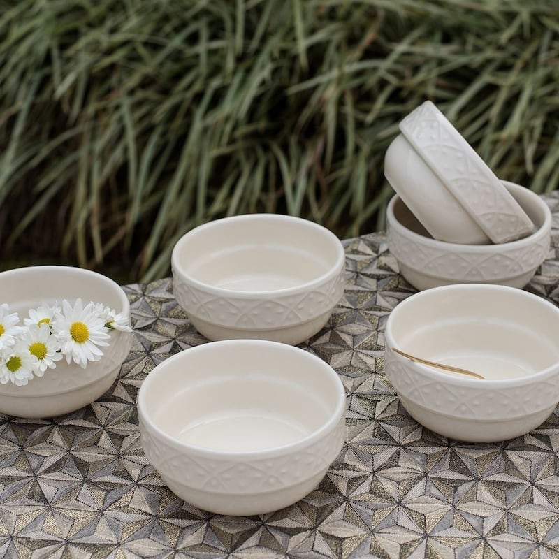 Manhattan Comfort Mendi 6 Large Dinner Soup 16.91 oz. Bowls