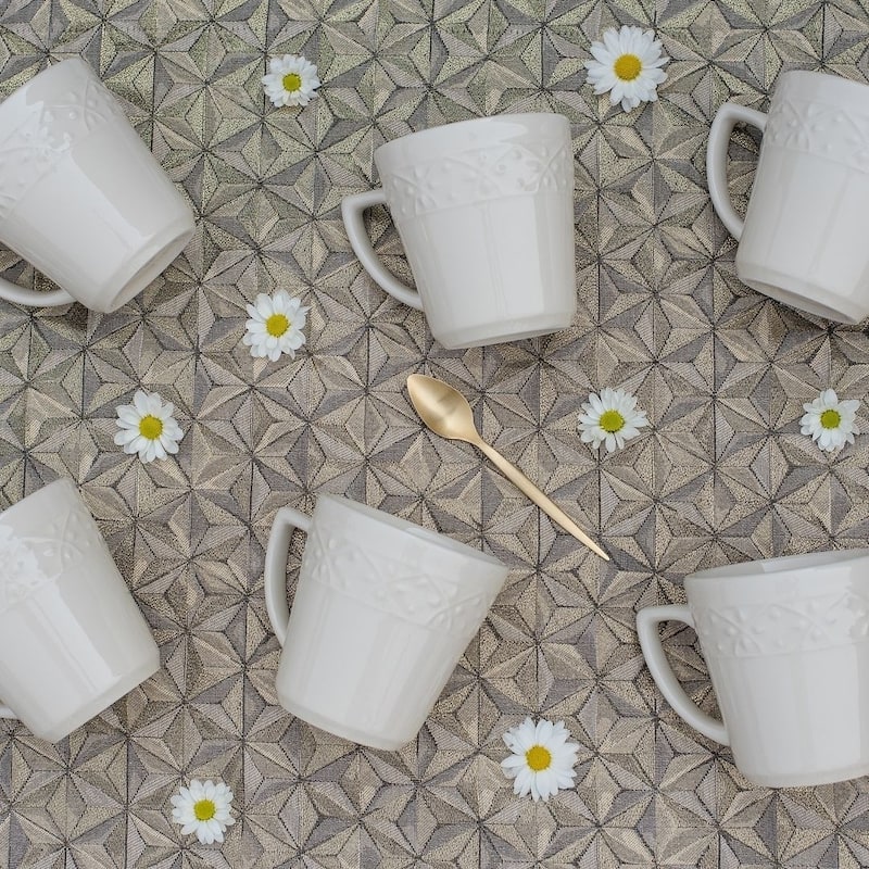 Manhattan Comfort Mendi 12 Mugs (12.17 oz.) - Ivory