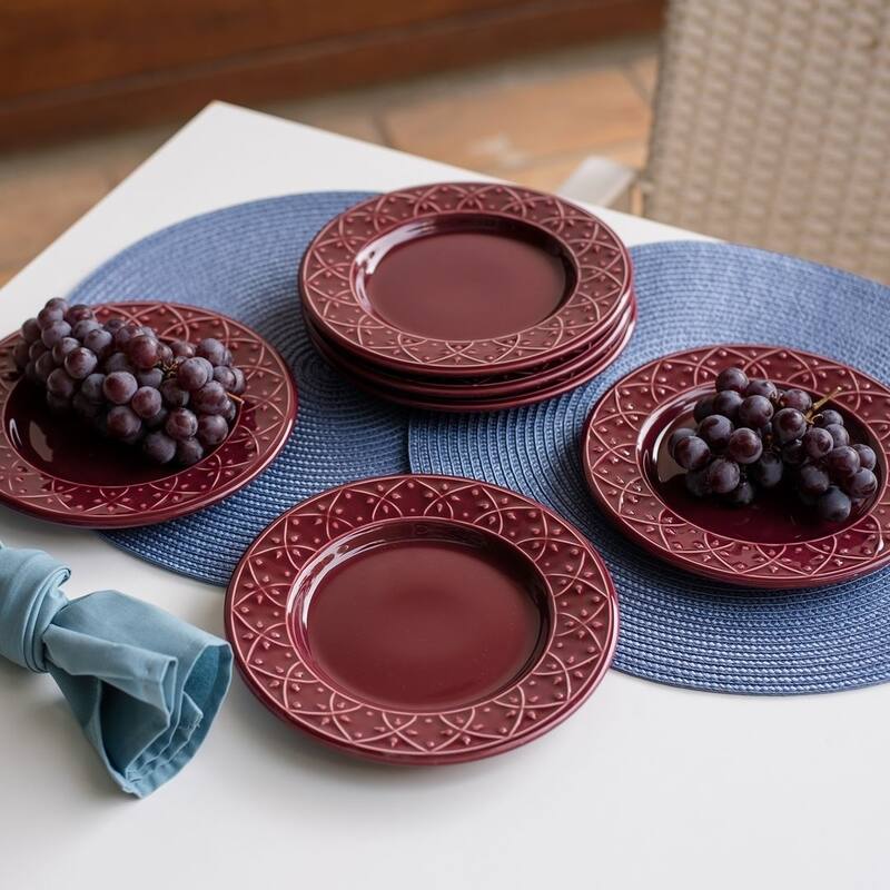 Manhattan Comfort Mendi 6 Medium 7.87" Salad Plates