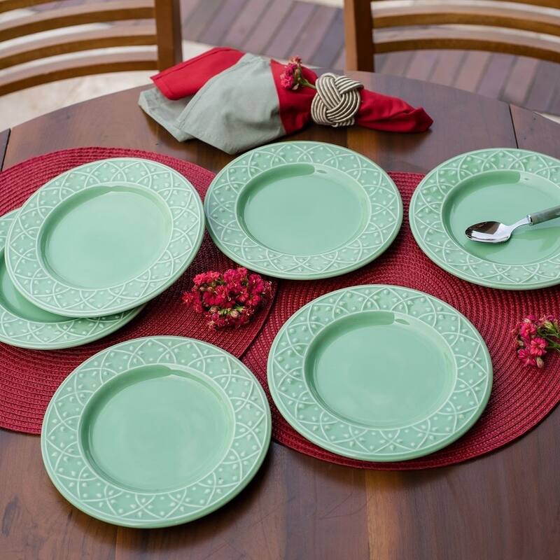 Manhattan Comfort Mendi 6 Medium 7.87" Salad Plates
