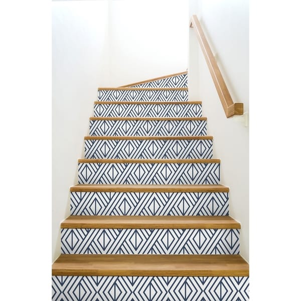 NextWall Navy Diamond Geometric Peel and Stick Removable Wallpaper - 20.5 in. W x 18 ft. L