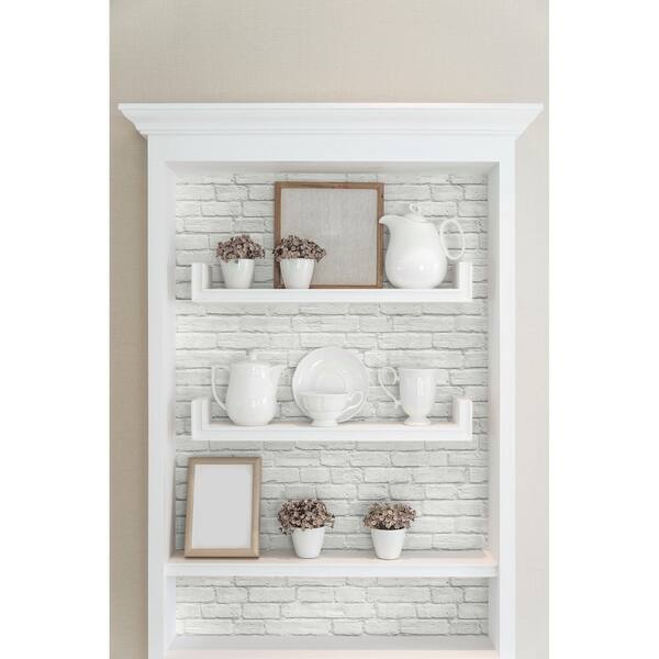 Shop Nextwall Vintage White Brick Peel And Stick Removable
