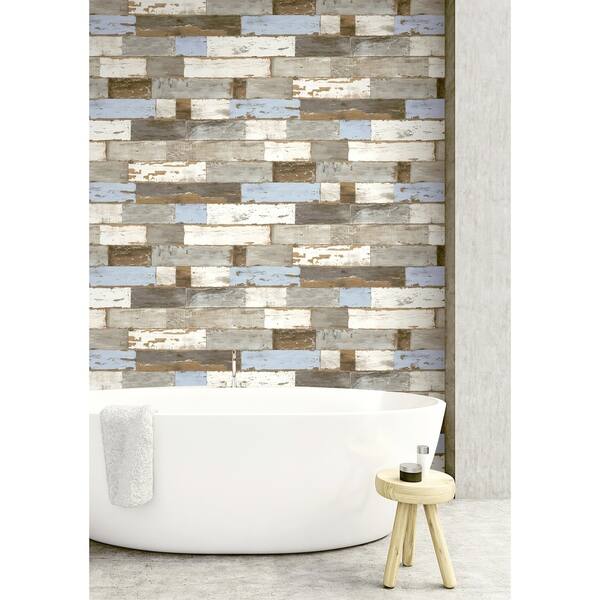 Shop Nextwall Colorful Shiplap Peel And Stick Removable Wallpaper