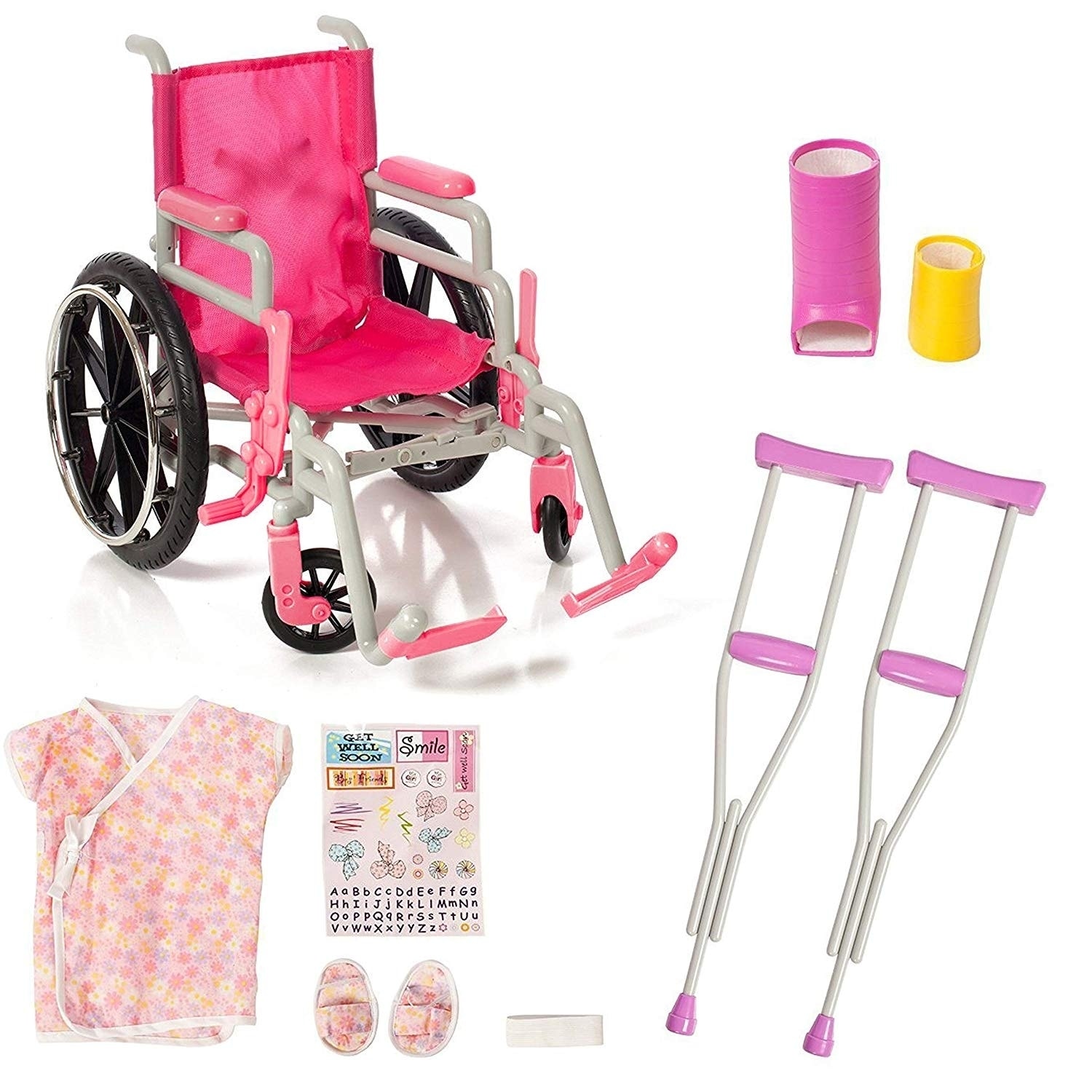 18 inch doll wheelchair and crutches