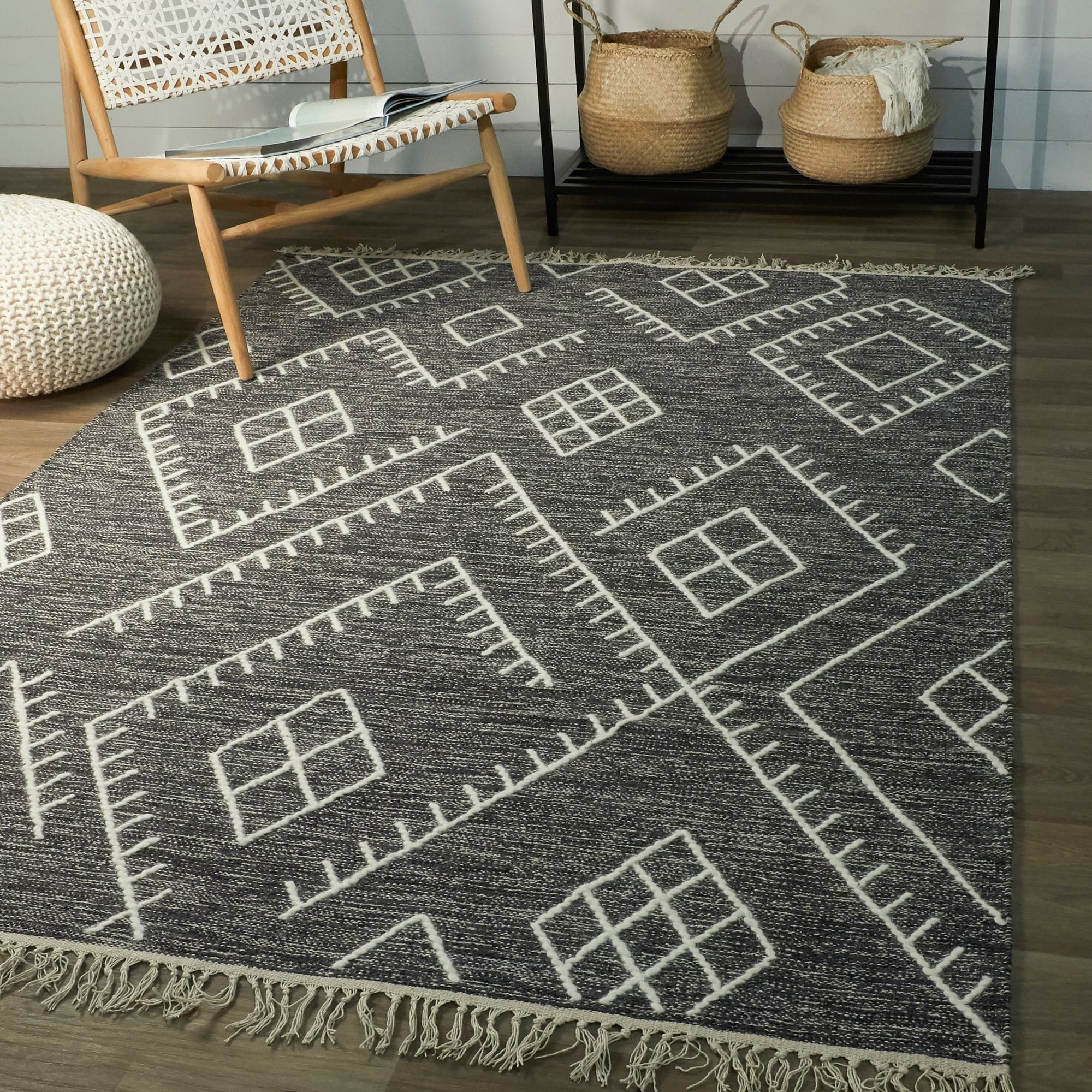 Papilio Salvino Geometric Cotton Flatweave Area Rug Handmade - Overstock -  31053958