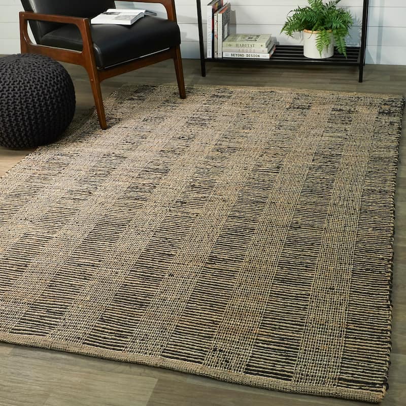 Papilio Coulter Sisal Flatweave Natural Fiber Jute Area Rug - 5'3" x 7' - Navy - Rectangle