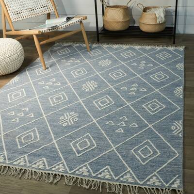 Papilio Lyons Geometric Cotton Handmade Flatweave Area Rug
