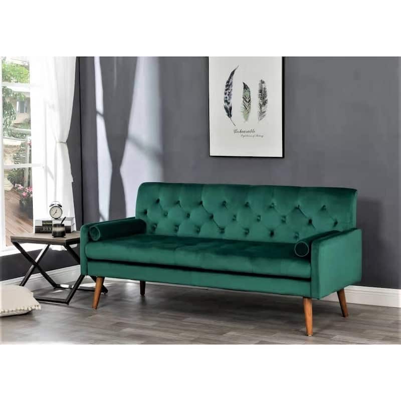 Johnson Diamond Button Tufted Velvet Sofa