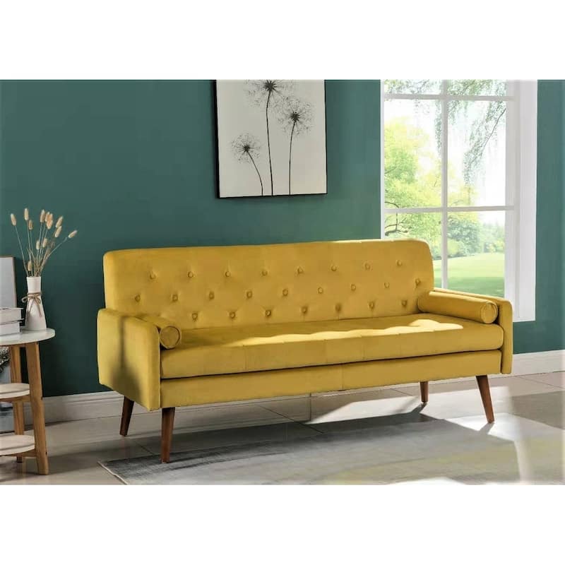 Johnson Diamond Button Tufted Velvet Sofa