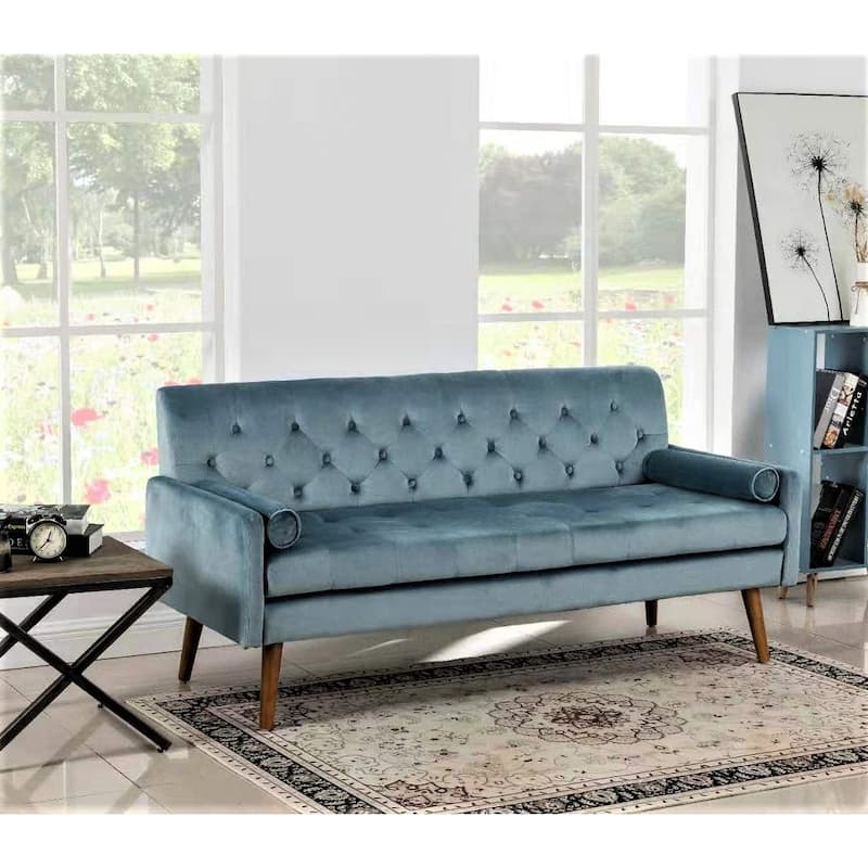 Johnson Diamond Button Tufted Velvet Sofa