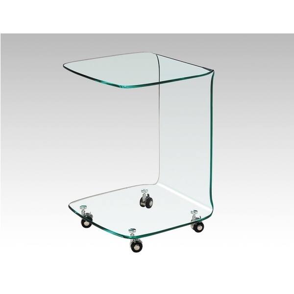 Shop Best Master Furniture Clear Glass End Table With Wheels Set Of 2 On Sale Overstock 31054241