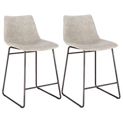 Classic Faux Leather 24 inch Counter Height Chair Set - N/A