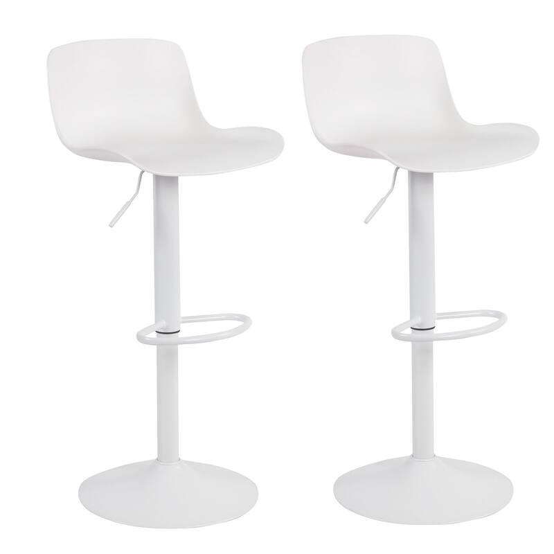 Adjustable Height Solid Color Monochromatic Bar Stool Set - N/A