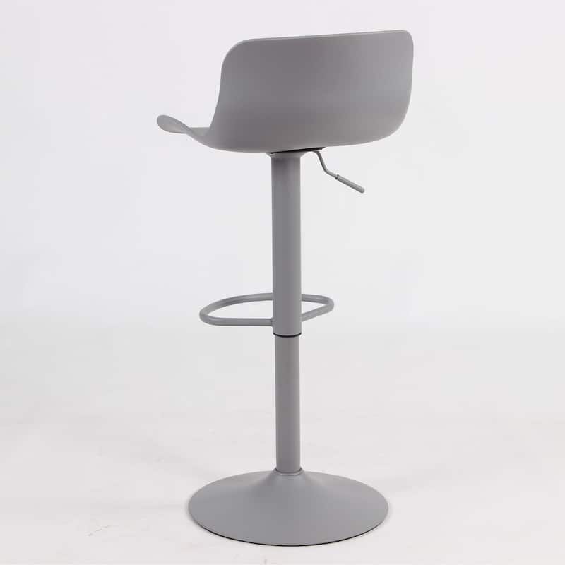 Adjustable Height Solid Color Monochromatic Bar Stool Set - N/A