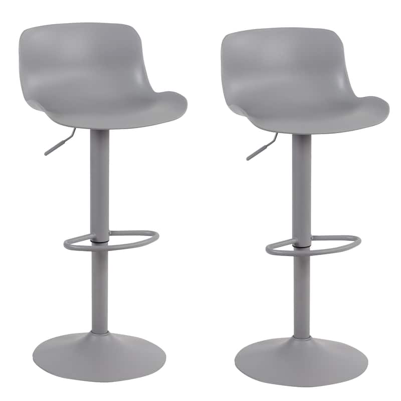 Adjustable Height Solid Color Monochromatic Bar Stool Set - N/A