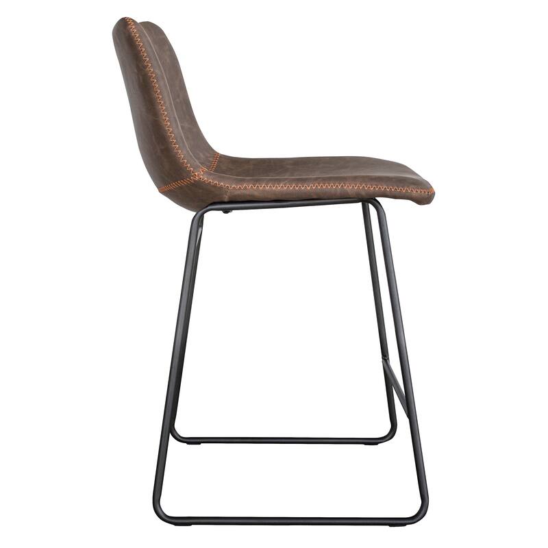 Classic Faux Leather 24 inch Counter Height Chair Set - N/A