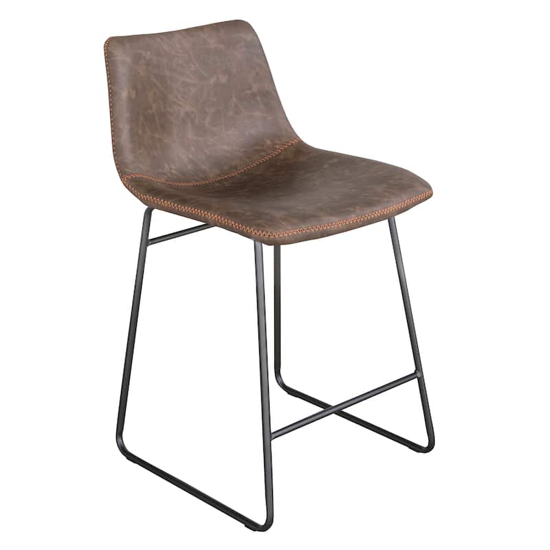 Classic Faux Leather 24 inch Counter Height Chair Set - N/A