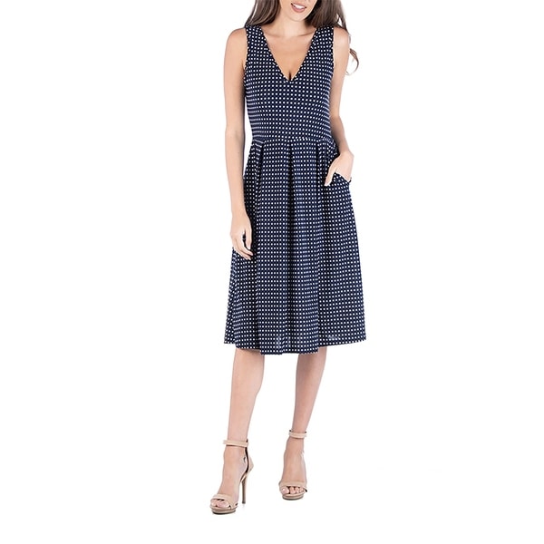 fit and flare midi dress with pockets