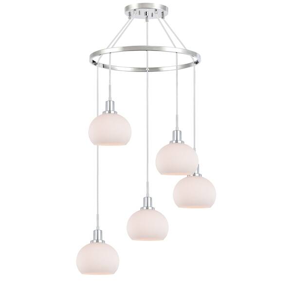 slide 2 of 7, Woodbridge Lighting Austin 5-light Pendant Chandelier Opal - LED