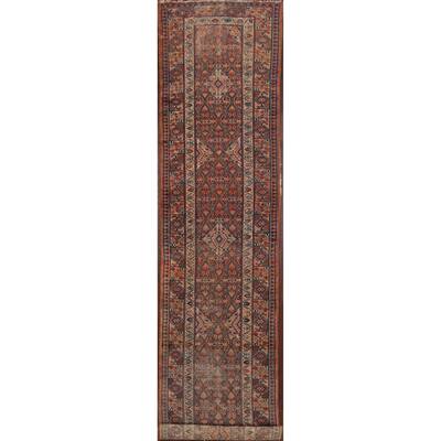 Pre-1900 Antique Vegetable Dye Senneh Persian Runner Rug Hand-Knotted - 2'1" x 12'2"