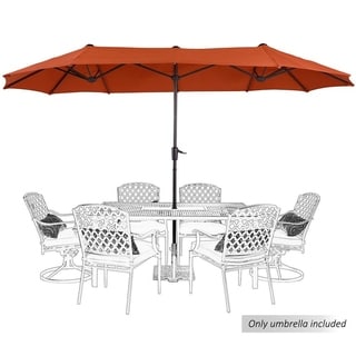 Overstockphi Villa 13ft Outdoor Market Umbrella Double Sided Twin Large Patio Umbrella With Crank Navy Blue Red Beige Red Dailymail