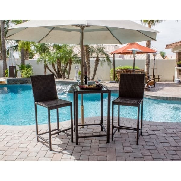 Shop Az Patio Heaters Bistro Patio Set In Dark Brown Wicker 24 L X 24 W X 36 H Overstock 31059433