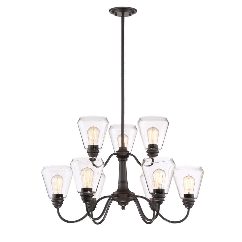 Foundry 9 Light Chandelier - Satin