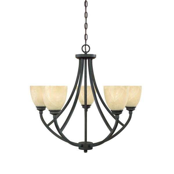 slide 1 of 1, Tackwood 5 Light Chandelier - Burnished