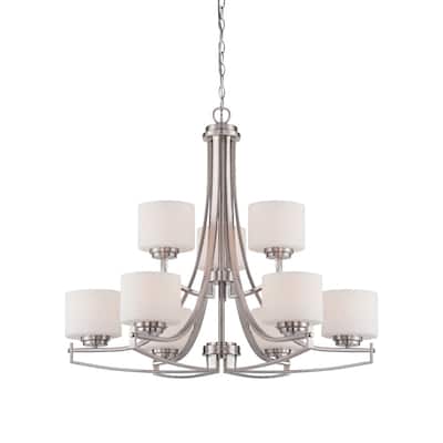 Axel 9 Light Chandelier - Satin