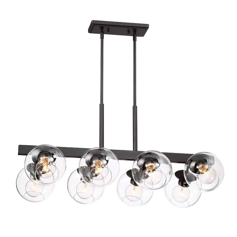 Meridian 8 Light Linear Chandelier - Satin