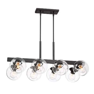 Meridian 8 Light Linear Chandelier - Satin