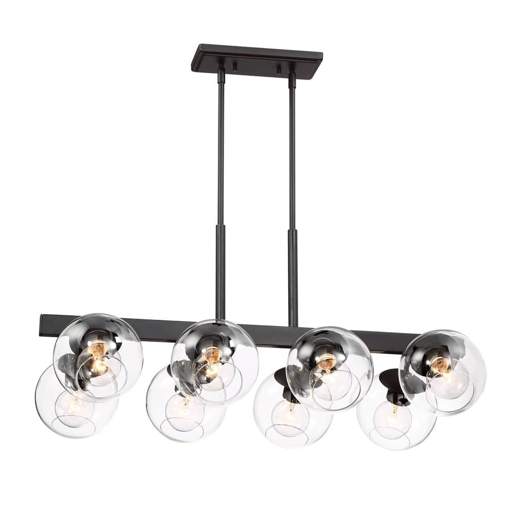 Meridian 8 Light Linear Chandelier - Satin