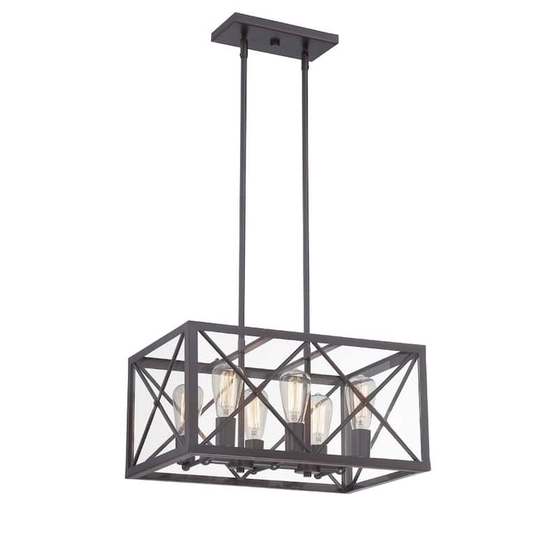 High Line 6 Light Chandelier - Satin