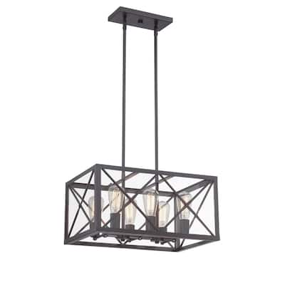 High Line 6 Light Chandelier - Satin