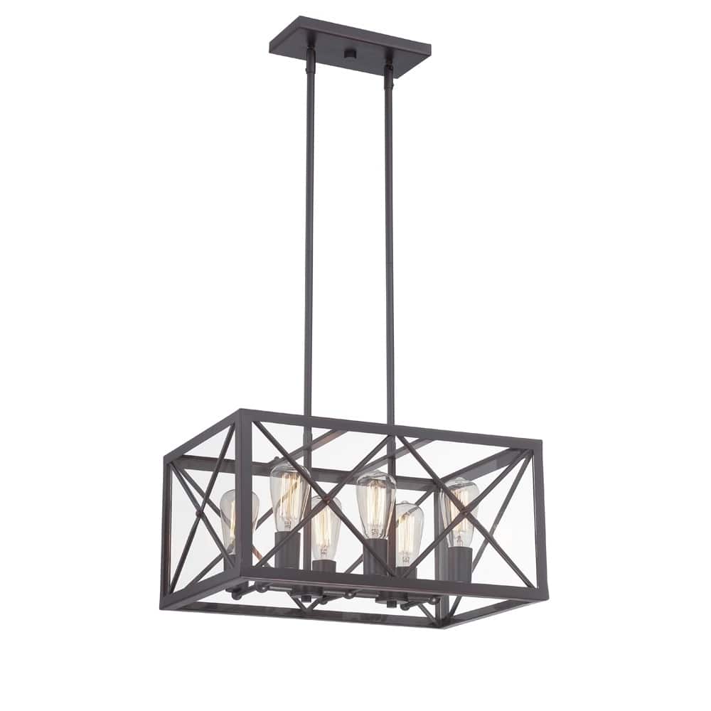 High Line 6 Light Chandelier - Satin