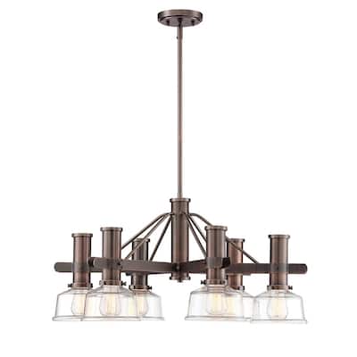 Carson 6 Light Chandelier - Satin