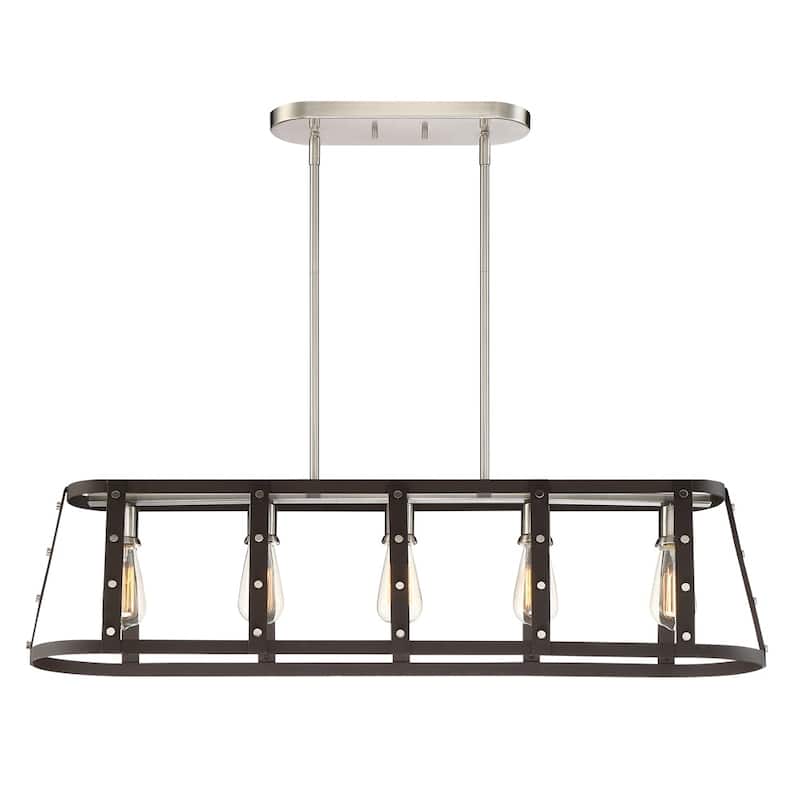 Presidio 5 Light Linear Chandelier - Rusted