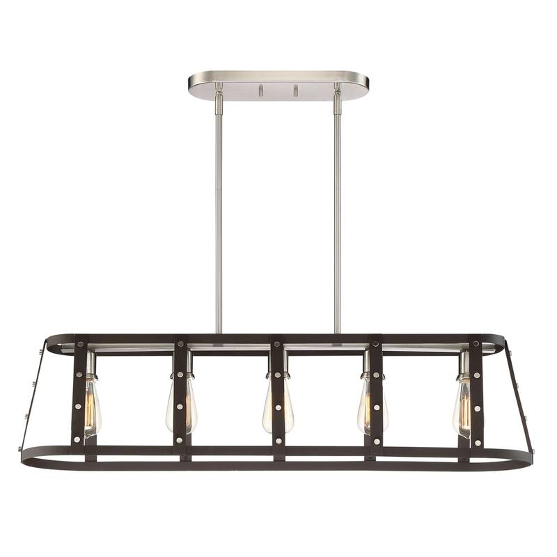 Presidio 5 Light Linear Chandelier - Rusted