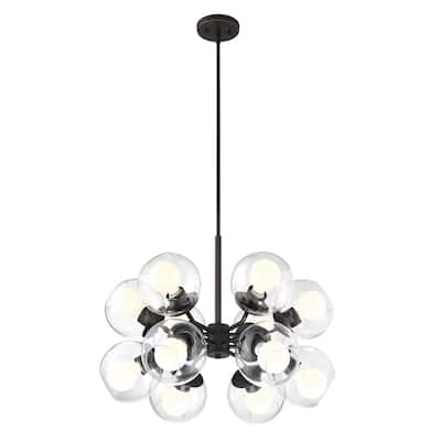 Meridian 12 Light Chandelier - Satin