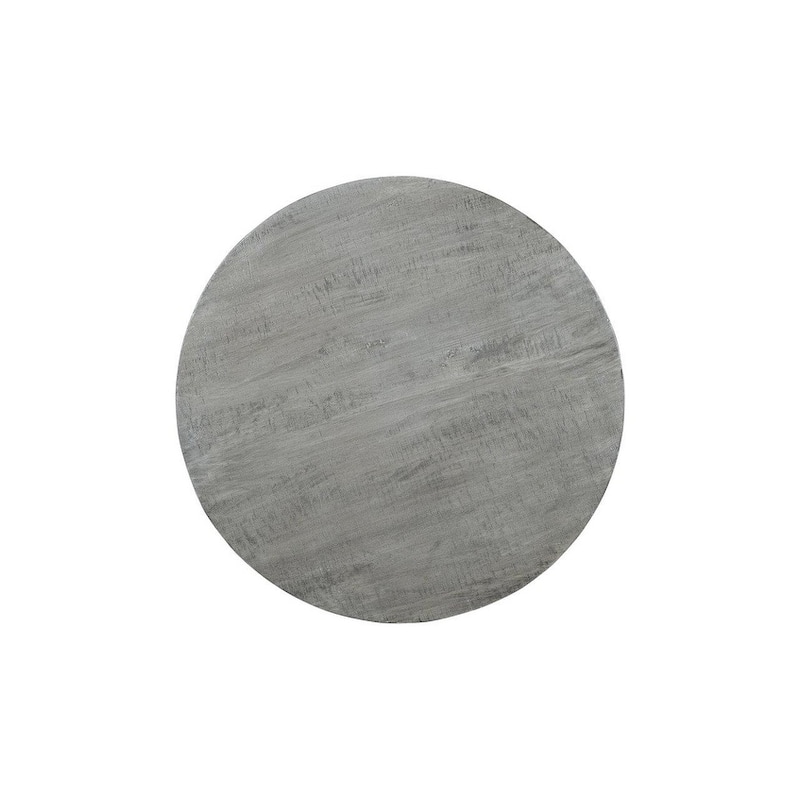 ROOT Mango Wood Grey Finish Round Coffee Table