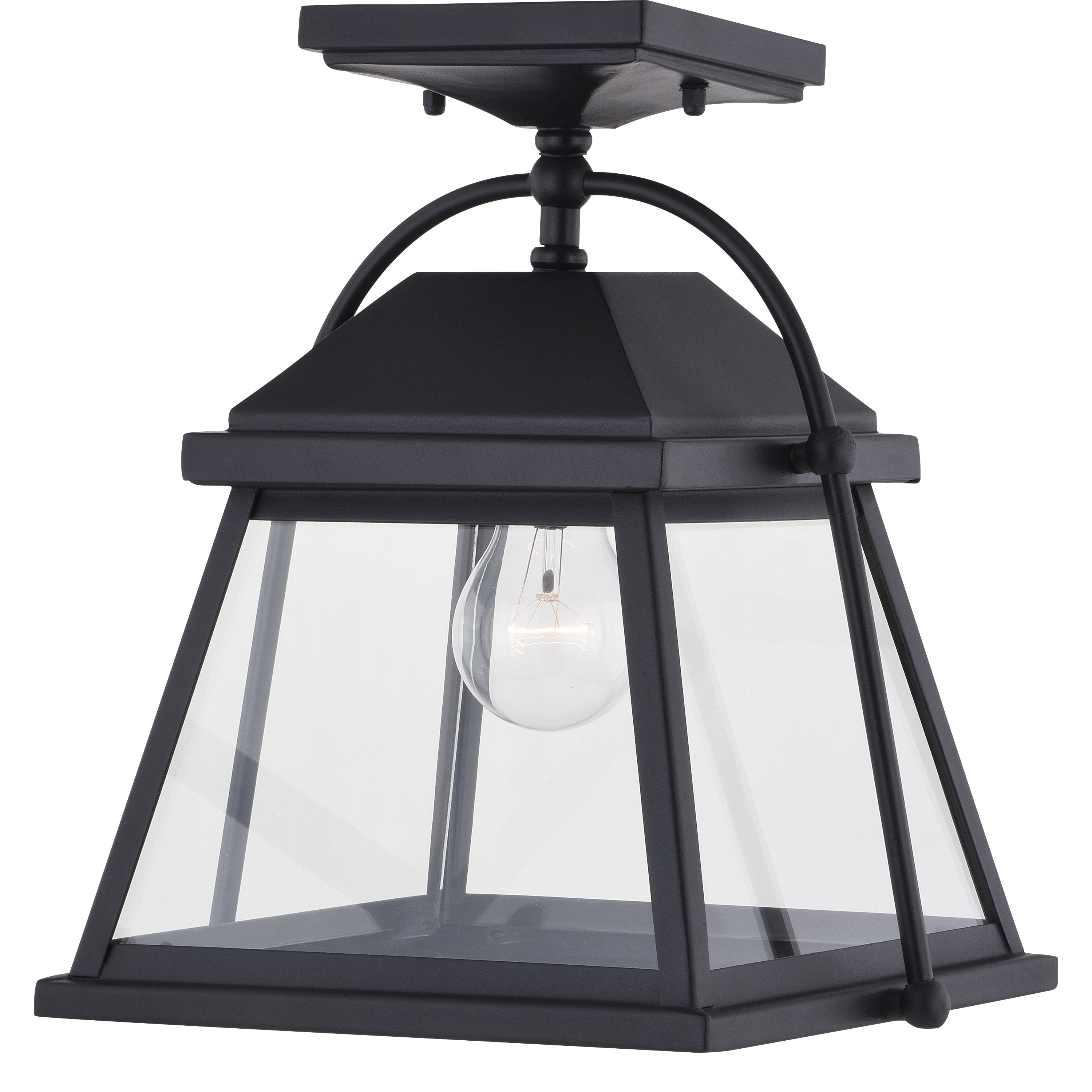 Lexington Black Outdoor Flush Mount Ceiling Light Lantern Clear Glass 10 75 In W X 11 5 In H X 9 In D Overstock 31059849