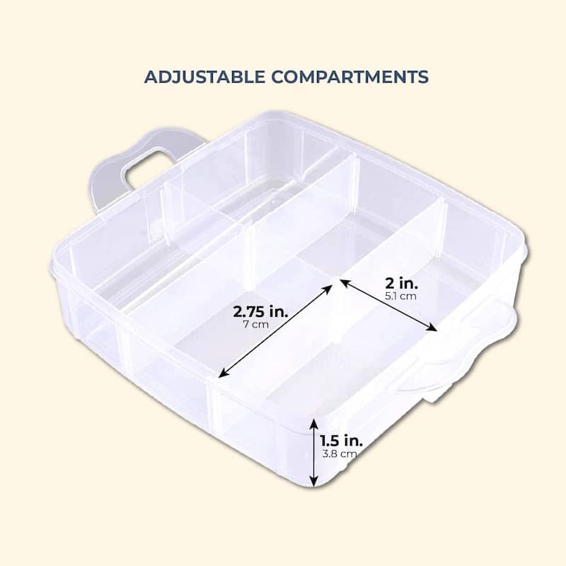 Juvale 3 Tier Stackable Storage Containers With Adjustable Compartments For Beads, Sewing Accessories, Arts And Crafts Supplies